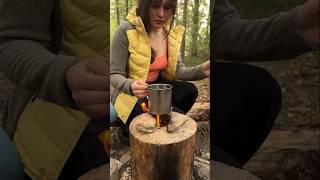 Girl Cooks Alone In The Forest😮 #Outside #Camping #Survival #Bushcraft #Outdoors