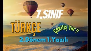 7.Sınıf Türkçe 2.Dönem 1.Yazılı Soruları Ve Çözümü