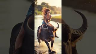 Riding A Buffalo Across The River