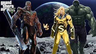 Gta 5 - The Sentry And Immortal Hulk Vs Thanos Fight On The Moon.