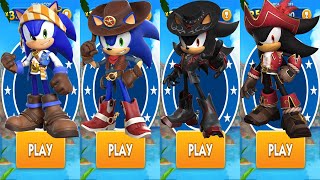 Sonic Dash - Sonic Pirate & Sheriff Vs Shadow Chaptain & Outlaw All Characters Unlocked Game