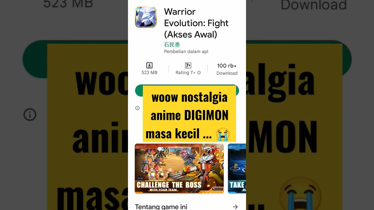 Akses Awal Apk Game WARRIOR EVOLUTION FIGHT #digimon Akses Awal Apk Game WARRIOR EVOLUTION FIGHT #digimon