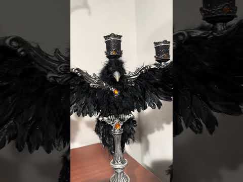 Katherine's Collection 17" Macabre Crow Candelabra Halloween Decoration 28-528618 Katherine's Collection 17" Macabre Crow Candelabra Halloween Decoration 28-528618