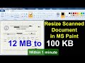 How to resize scanned document in Paint below 100 KB for online application form 🔥🔥🔥