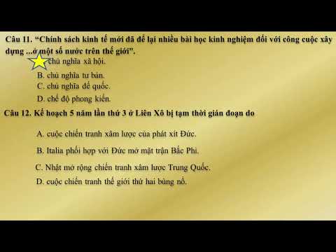 LỊCH SỬ 11, BÀI 10-(CÂU HỎI TRẮC NGHIỆM) LIÊN XÔ XÂY DỰNG CNXH 1921-1941