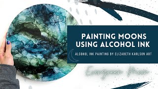 Painting Moons | Alcohol Ink Abstract Painting | Elizabeth Karlson Art