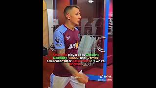Lucas Digne Does Cristiano Ronaldos Siuuu Celebration After Aston Villa 6-1 Win Vs Brighton.