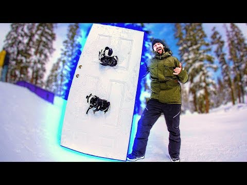 TURNING A FULL SIZE DOOR INTO A SNOWBOARD!