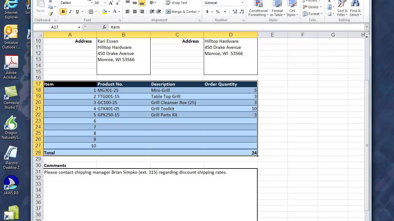 excel tutorial 2 case 2 solution youtube what is packing slip