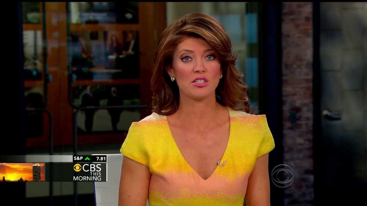 Norah O'Donnell - gorgeous - low cut yellow dress - April 29, 2013