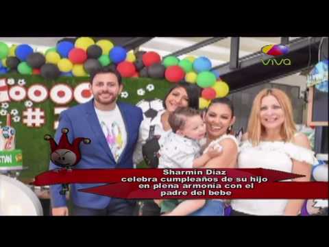 SharmĂn DĂaz celebra cumpleaños de su hijo en plena armonĂa con el padre del bebĂ©