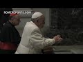 Pope prays before John Paul II tomb on anniversary of his death