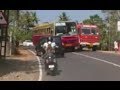 Dangerous overtaking by a bus driver in India