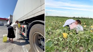 Female Truck Driver Xin Yan Transporting Refrigerated Fresh Fruits