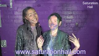 Friday and Cindy get gunged in jeans and jackets