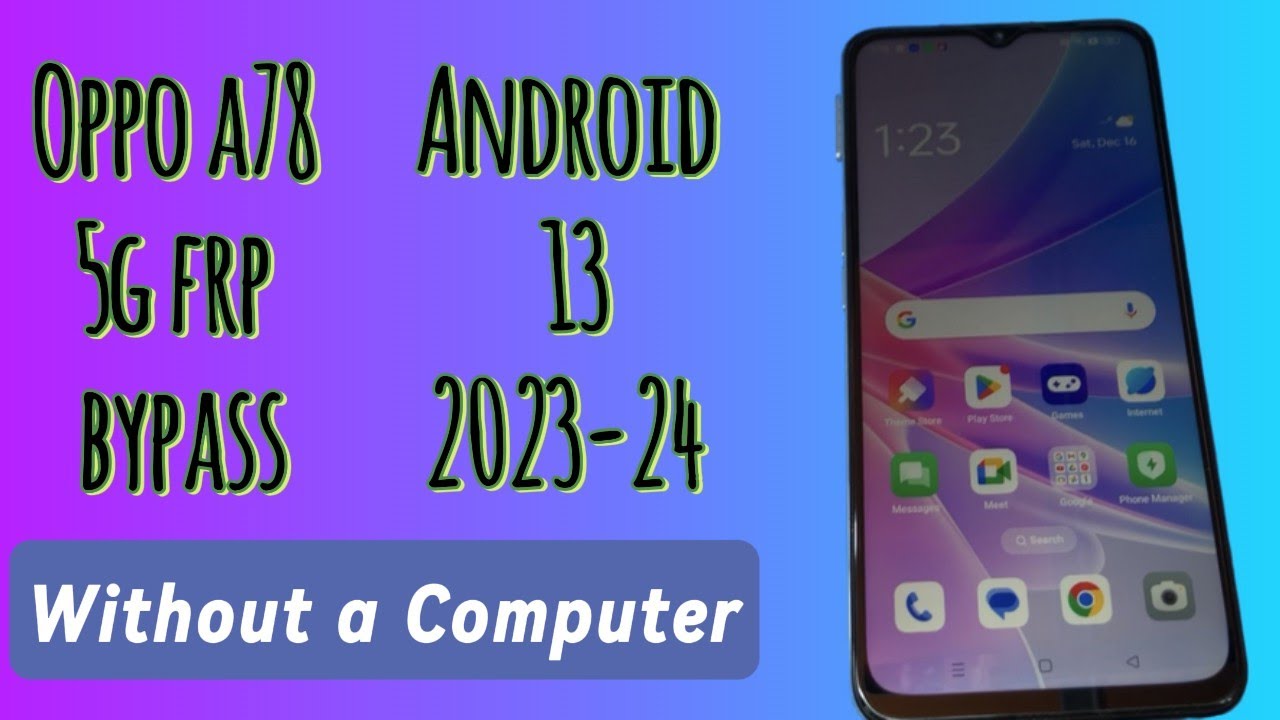 How to Remove Google Account on Oppo A78 5G| Without PC| How to Remove Google Account on Oppo A78 5G| Without PC|