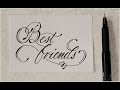cursive fancy letters - how to write Best friends - easy :)