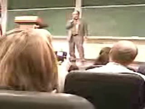 In response to a campus outcry against his advertisement in the school newspaper, David Horowitz spoke at Embarcadero Hall at UCSB. In response to a campus outcry against his advertisement in the school newspaper, David Horowitz spoke at Embarcadero Hall at UCSB.