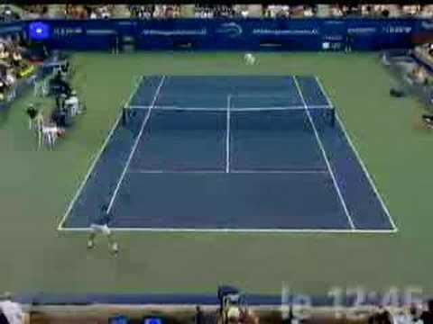フェデラー's racquet trick show