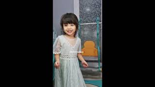 Tisya with pearl dress mint and white