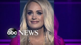 Carrie Underwood returns to the stage for 1st public appearance since accident Carrie Underwood returns to the stage for 1st public appearance since accident