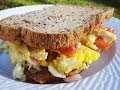 Paleo Bread Onion Egg Tomato Sandwich