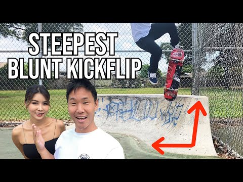 Trying The Steepest Blunt Kickflip At Waianae Skatepark