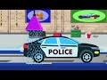 Carro da polícia-Car Wash | Desenhos para caçoa | Popula caçoar Vídeo | Police Car-Car Wash