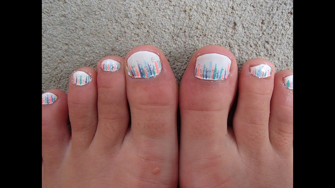 Striped Toe Nail Design Ideas - wide 8