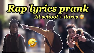 Rap lyrics at school + dares || super funny 😂😂