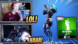 NINJA & STREAMERS REACT *NEW* BATTLE CALL EMOTE/DANCE! - Fortnite Epic & Funny Moments (Fortnite BR)