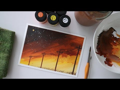 ART#19|Màu nước Thiên Long - Vẽ tranh phong cảnh | Watercolor Tutorial| Landscape