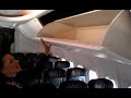 Overhead bins on the new Alaska Airlines 737-800 with Boeing's new Sky Interior