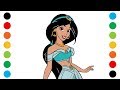 Disney Princess Jasmine Coloring Pages for Kids | Digital Coloring