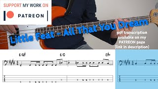 Little Feat - All That You Dream (Bass Cover With Tabs)