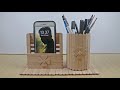 Creative ideas to make cellphone and pencil holders from ice cream sticks