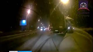 Видео В Красноярске нетрезвый дальнобойщик устроил курьезную аварию на проспекте Металлургов от ВЕСТИ. КРАСНОЯРСК, проспект Металлургов, Красноярск, Россия