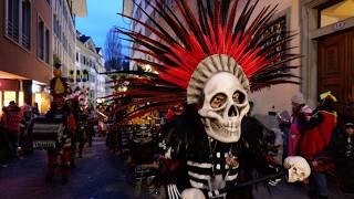 Rüssgusler Ebikon Imposanter Sujetmarsch Quetzalcoatl Luzerner Fasnacht 2025, Tagwach Schmudo