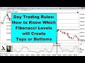 Day Trading Rules - Which Fibonacci Levels will Create Tops or Bottoms