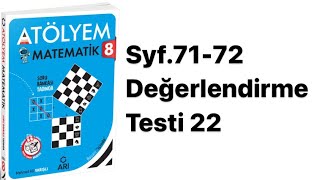 8.Sinif Atölyem S.71-72 Değerlendi̇rme Testi̇ 22