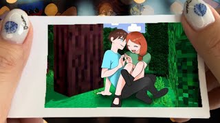 Steve And Alex Minecraft Animation Flipbook
