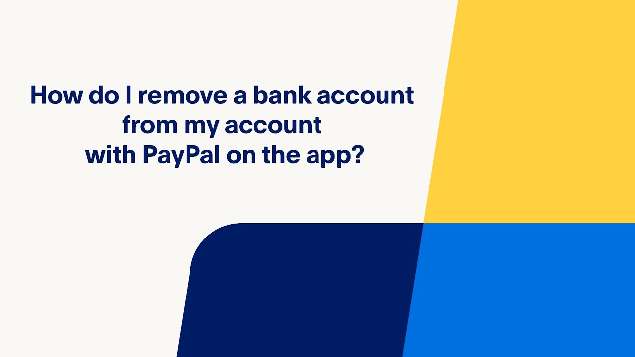 How Do I Remove a Bank Account From My Account with How Do I Remove a Bank Account From My Account with