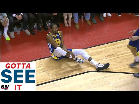GOTTA SEE IT: Kevin Durant Helped Off Floor After Apparent Leg Injury