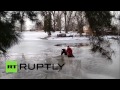 Ohio firefighters rescue horse from frozen lake