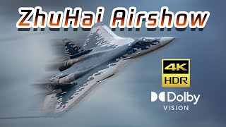 4K Hdr2024 Zhuhai Airshow Flying Programsu-57J-20J-35J-16J-15 Yu-20 Russian Knights