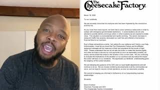 The Cheesecake Factory says its not paying April's Rent