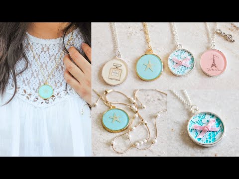 DIY Necklaces: Chanel, Lace, Starfish, & Paris (Resin/Mod Podge) - YouTube