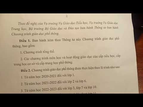 Thông tư số 32/2018/TT-BGDĐT- chương trình gd phổ thông
