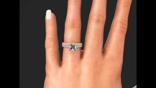 Vatche 1506 Inara Pave For Princess Diamond Wedding Set On Hand