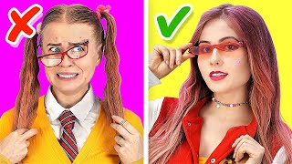 HOW TO BECOME POPULAR || Nerd VS Popular Students Funny School Life and Hacks by